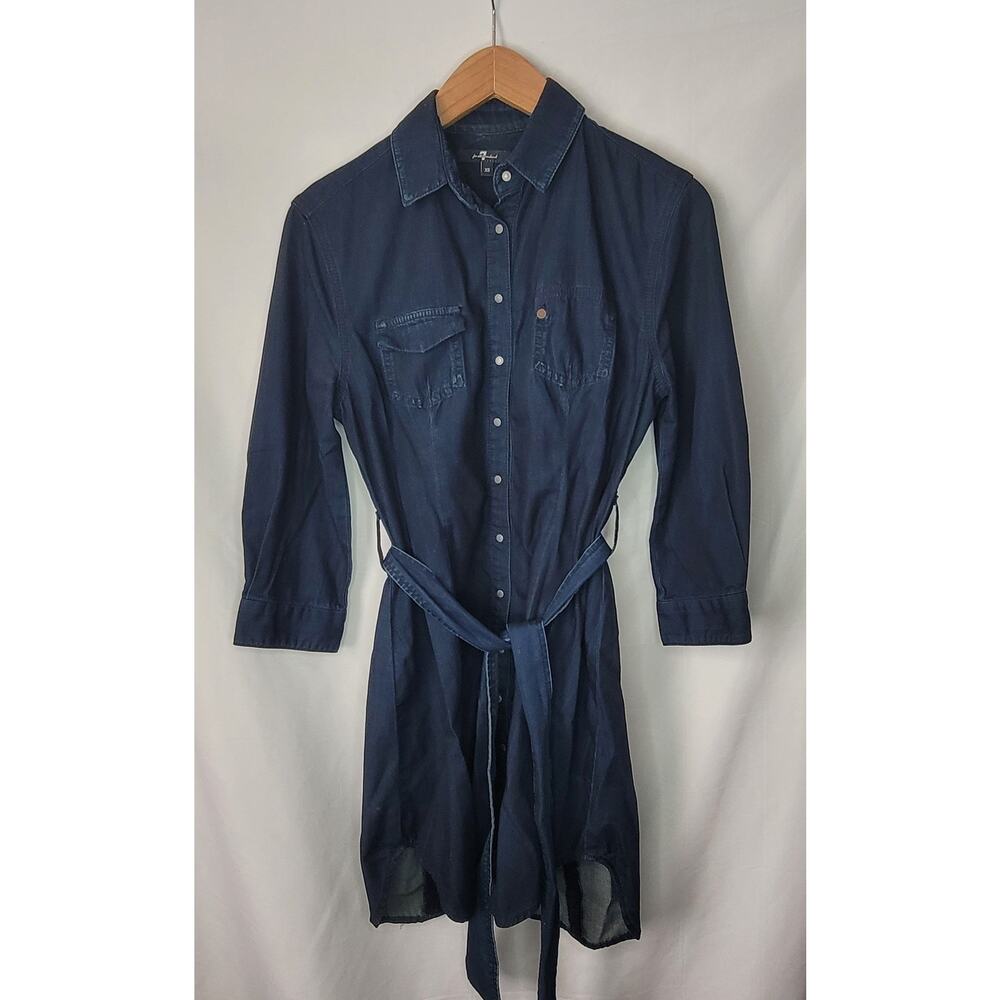 7 For all Mankind- women's denim Button up dress with belt- size XS